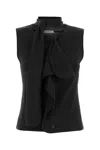 Lemaire Asymmetrical Sleeveless Cardigan In Black