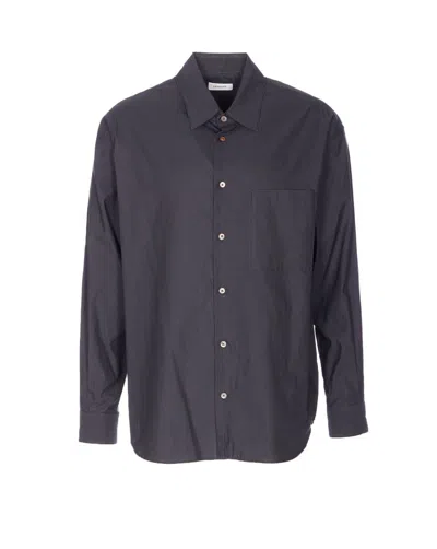 Lemaire Regular Fit Button-down Shirt Front Pocket In Blue