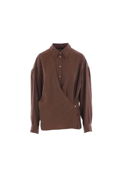 Lemaire Shirts In Brown