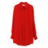 Lemaire Flowing Long Sleeve Shirt In Red