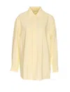 Lemaire 36 Collared Neck Long Shirt With Laces In Yellow