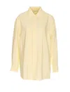Lemaire 36 Collared Neck Long Shirt With Laces In Yellow