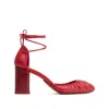Lemaire 85mm Micro Ballerina 85 Gathered-toe Lace-up Flats In Red