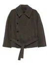 Lemaire Short Coat With Asymmetrical Button Panel