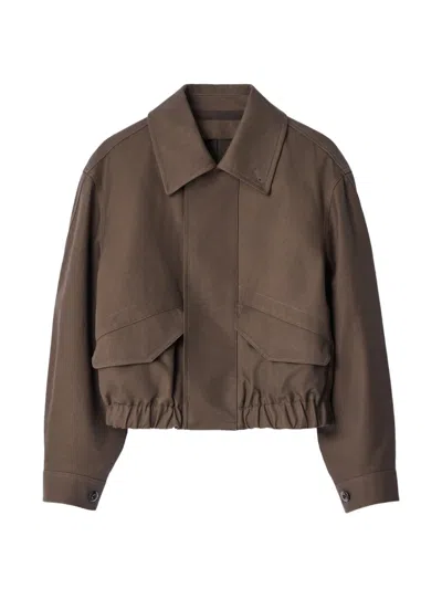 Lemaire Short Blouson In Heavy Cotton Twill In Brown