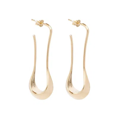 Lemaire Short Curve-edge Drop Earrings In Gold