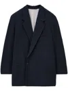 Lemaire Short Double Breasted Coat In Grey