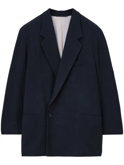 Lemaire Short Double Breasted Coat In Black