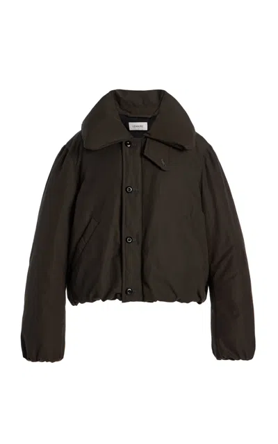 Lemaire Short Down Puffer Jacket In Brown