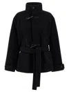 Lemaire Short Duffle Coat In Black