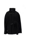 Lemaire Short Duffle Coat In Black