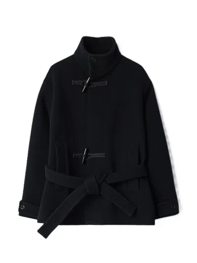 Lemaire Short Duffle Coat In Black