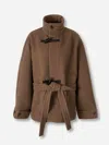 Lemaire Short Duffle Coat In Brown