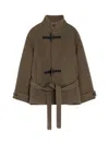 Lemaire Taupe Short Duffle Coat In Brown