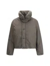 Lemaire Women Brown Water-repellent Puffer Blouson In Gray