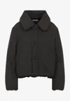 Lemaire Dark Espresso Brown Short Puffer Blouson In Brown