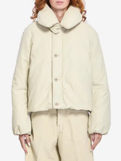 Lemaire Short Puffer Jacket In Neutral