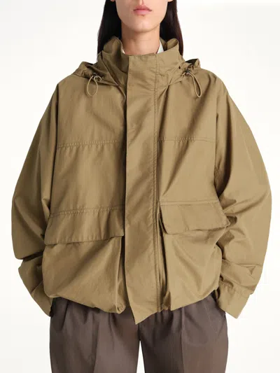 Lemaire Short Rain Parka In Neutral