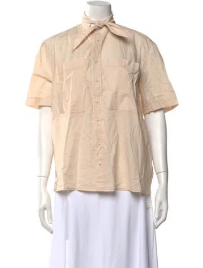 Pre-owned Lemaire Short Sleeve Button-up Top In Neutral