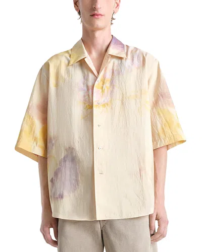 Lemaire Short Sleeve Camp Shirt In Yellow