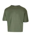 Lemaire Short-sleeve Crewneck T-shirt In Green