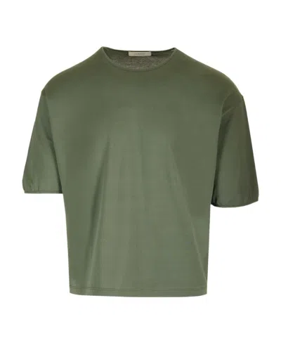 Lemaire Short-sleeve Crewneck T-shirt In Green