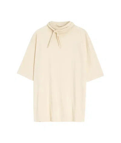 Lemaire Short Sleeve Foulard T-shirt In Beige