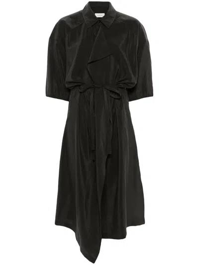 Lemaire Short-sleeve Midi Shirtdress In Do Not Use - Beige