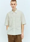 Lemaire Men Short Sleeve Pyjama Shirt In Cream