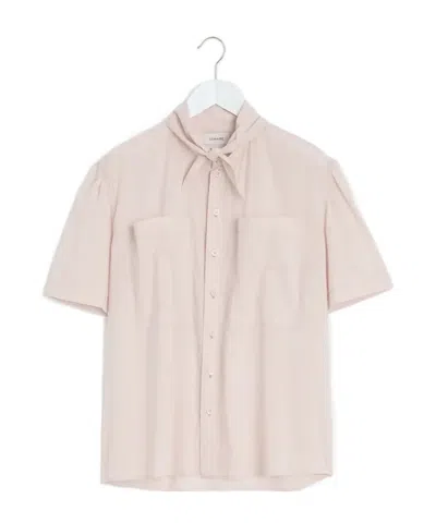 Lemaire Short Sleeve Shirt With Foulard In Pink