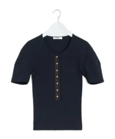 Lemaire Short Sleeve Sweater In Black