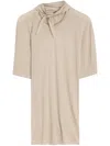 Lemaire Short Sleeve With Foulard T-shirt In Neutrals