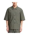 Lemaire Short-sleeved Button-up Shirt In Gray