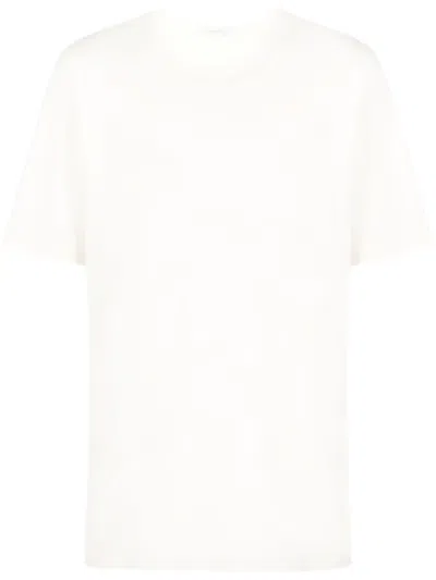 Lemaire Short-sleeved Cotton T-shirt In Neutrals