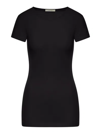 Lemaire Short Sleeved Crewneck T-shirt In Black