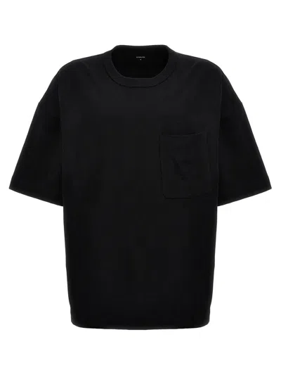 Lemaire Short-sleeved Crewneck T-shirt In Black