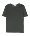 Lemaire Soft Ss T-shirt Men Grey In Silk In Green