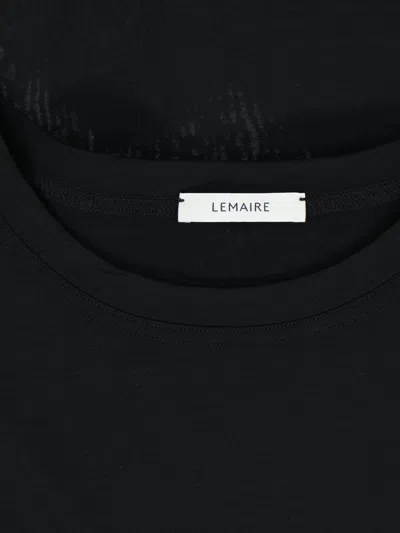 Lemaire Short Sleeved Crewneck T-shirt In Nero