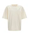 Lemaire T-shirt With Round Neck And Short Sleeves In White