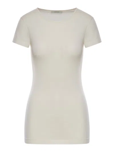 Lemaire Short Sleeved Crewneck T-shirt In White