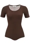 Lemaire Short-sleeved Lightweight Knit Body For Men In Brown