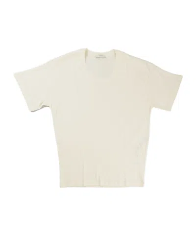 Lemaire Short-sleeved Scoop-neck T-shirt In White