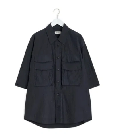 Lemaire Short-sleeved Shirt In Black