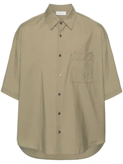 Lemaire Short-sleeved Shirt In Green