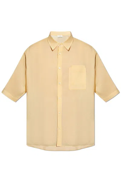 Lemaire Short-sleeved Shirt In Ice Apricot