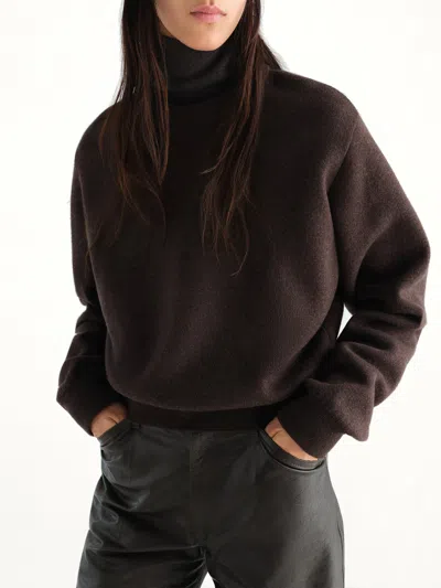 Lemaire Short Sweatshirt In Brown