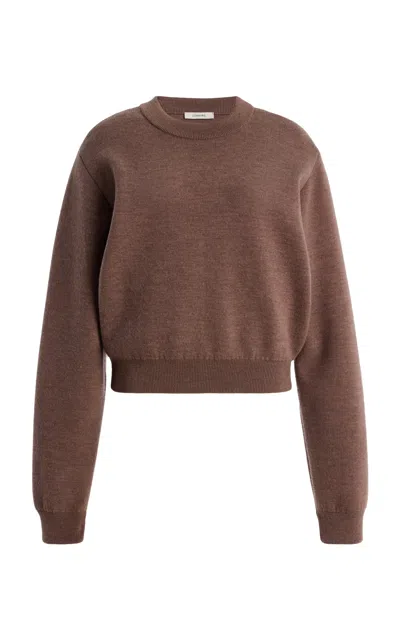 Lemaire Short Wool Sweatshirt In Pink