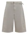 Lemaire Relaxed-fit Shorts With Belted Waist In Beige