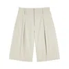 Lemaire Maxi Pleated Bermuda In Beige