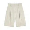 Lemaire Maxi Pleated Bermuda In Beige